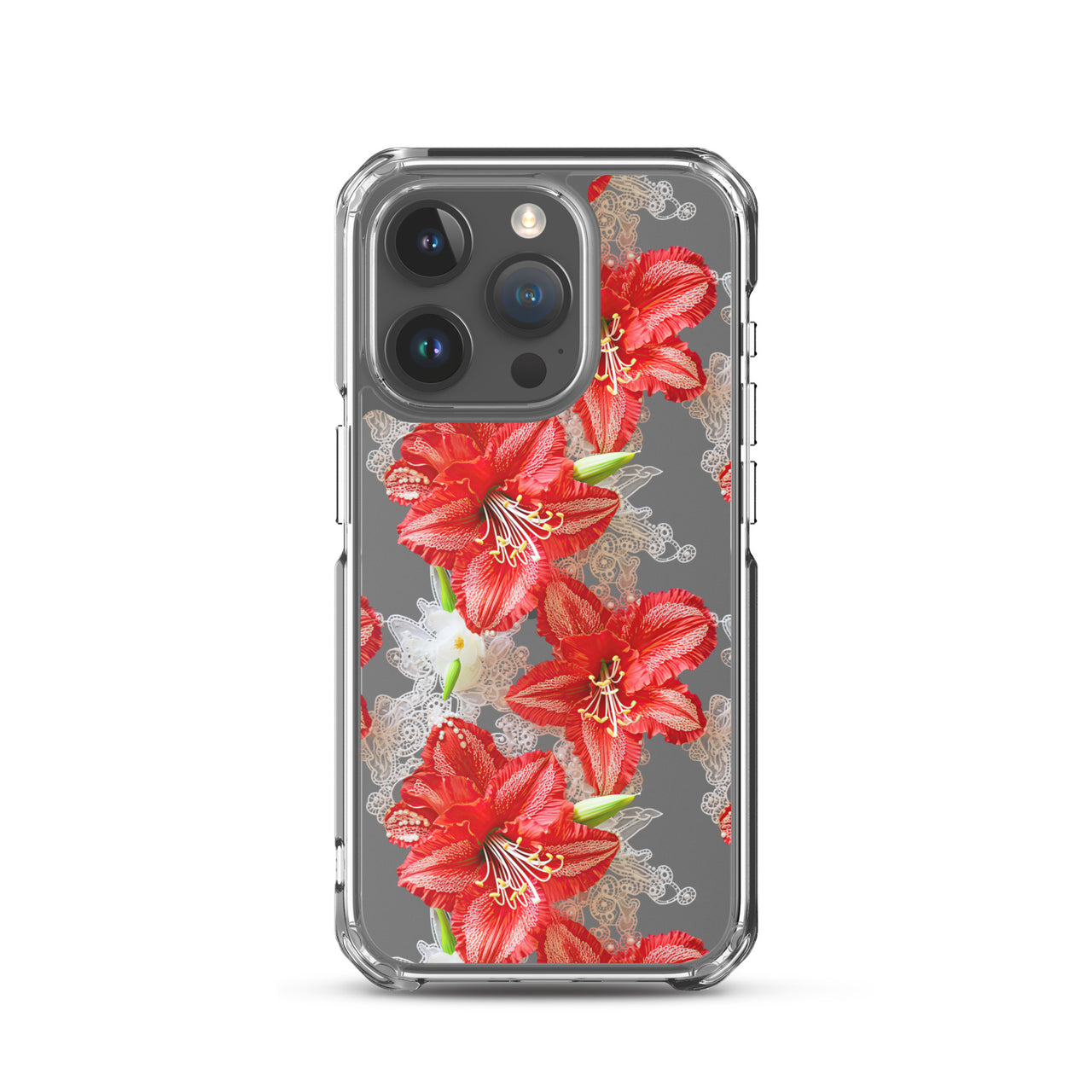 *Clear Case* Enchanting Amaryllis - iPhone 15, iPhone 15 Pro, iPhone 15 Plus, & iPhone 15 Pro Max