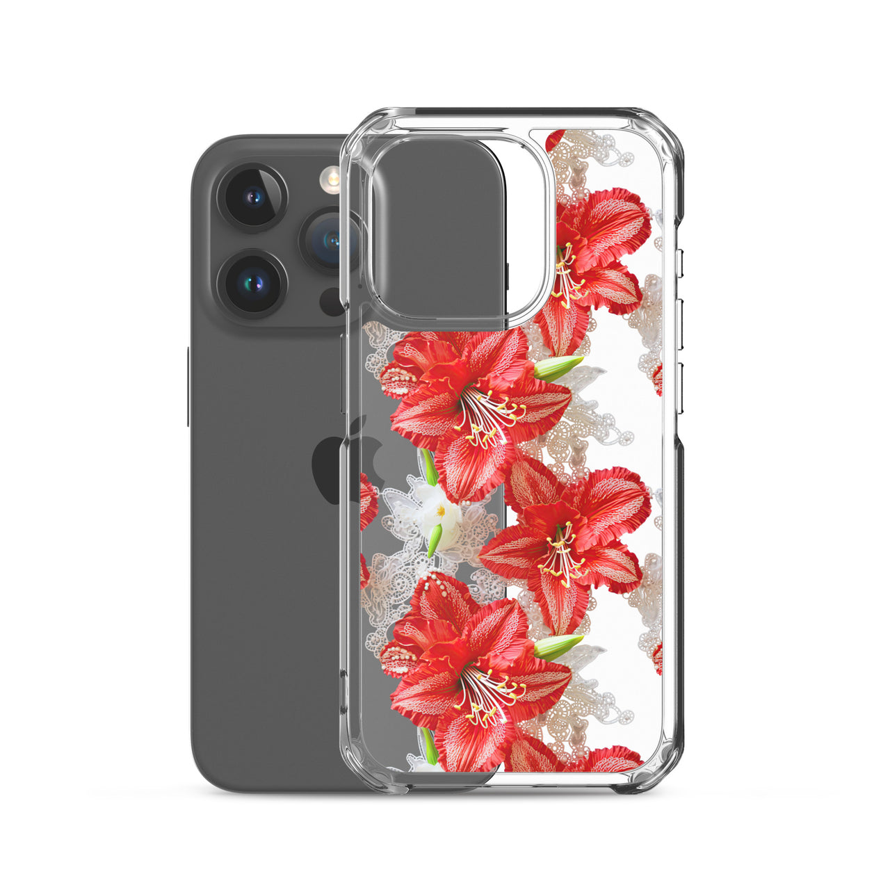 *Clear Case* Enchanting Amaryllis - iPhone 15, iPhone 15 Pro, iPhone 15 Plus, & iPhone 15 Pro Max