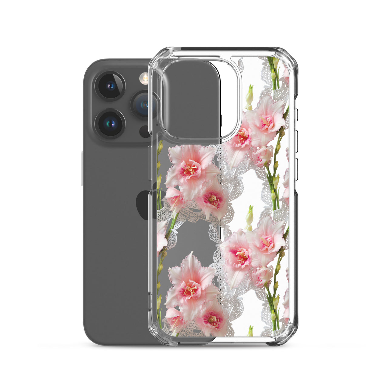 *Clear Case* Gladioli Garden - iPhone 15, iPhone 15 Pro, iPhone 15 Plus, iPhone 15 Pro Max