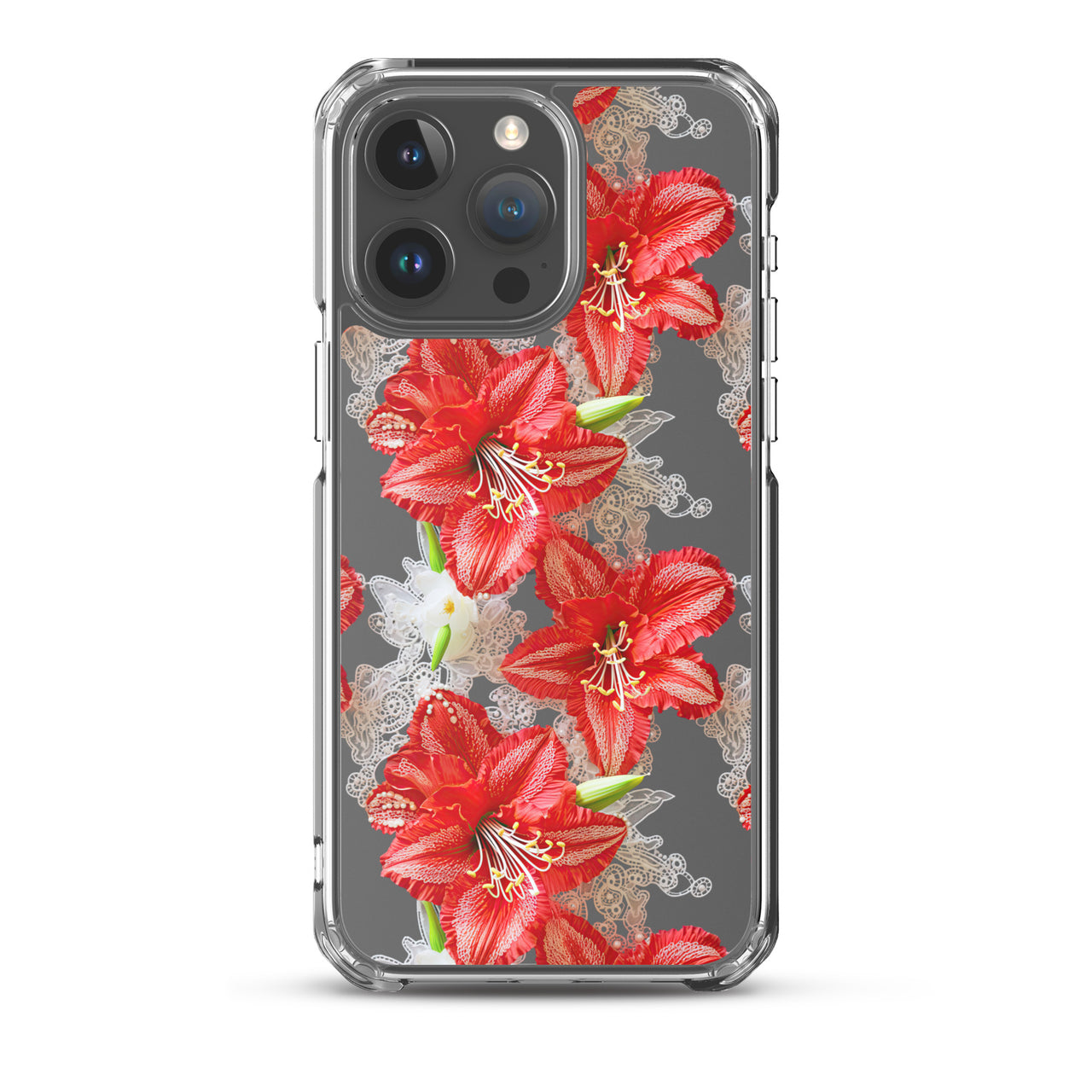 *Clear Case* Enchanting Amaryllis - iPhone 15, iPhone 15 Pro, iPhone 15 Plus, & iPhone 15 Pro Max