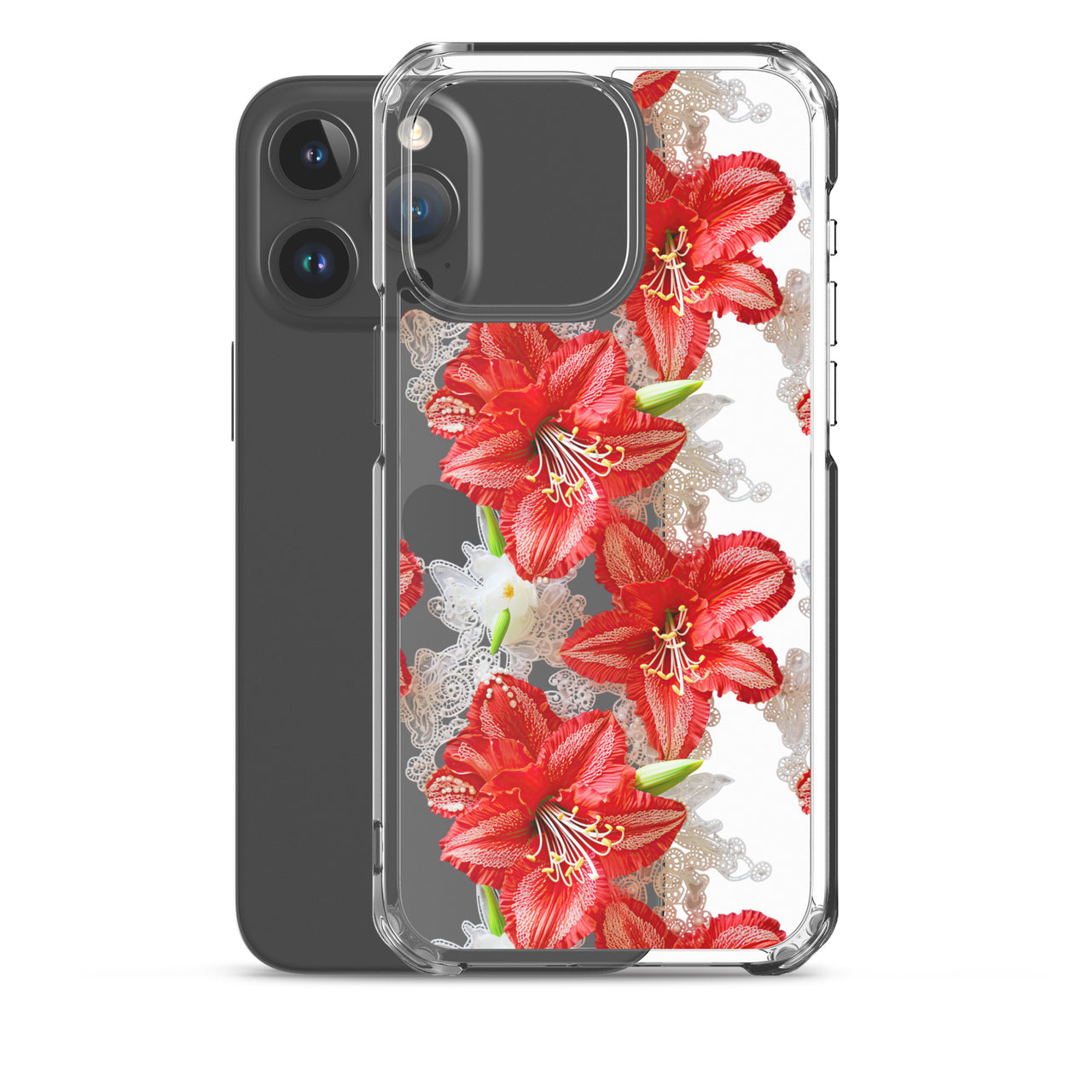 *Clear Case* Enchanting Amaryllis - iPhone 15, iPhone 15 Pro, iPhone 15 Plus, & iPhone 15 Pro Max