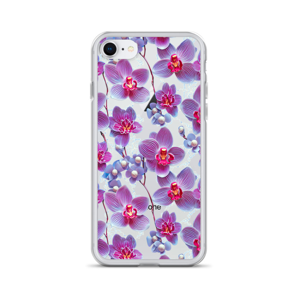 *Clear Case* Fuchsia Orchid - iPhone 8 & iPhone 7