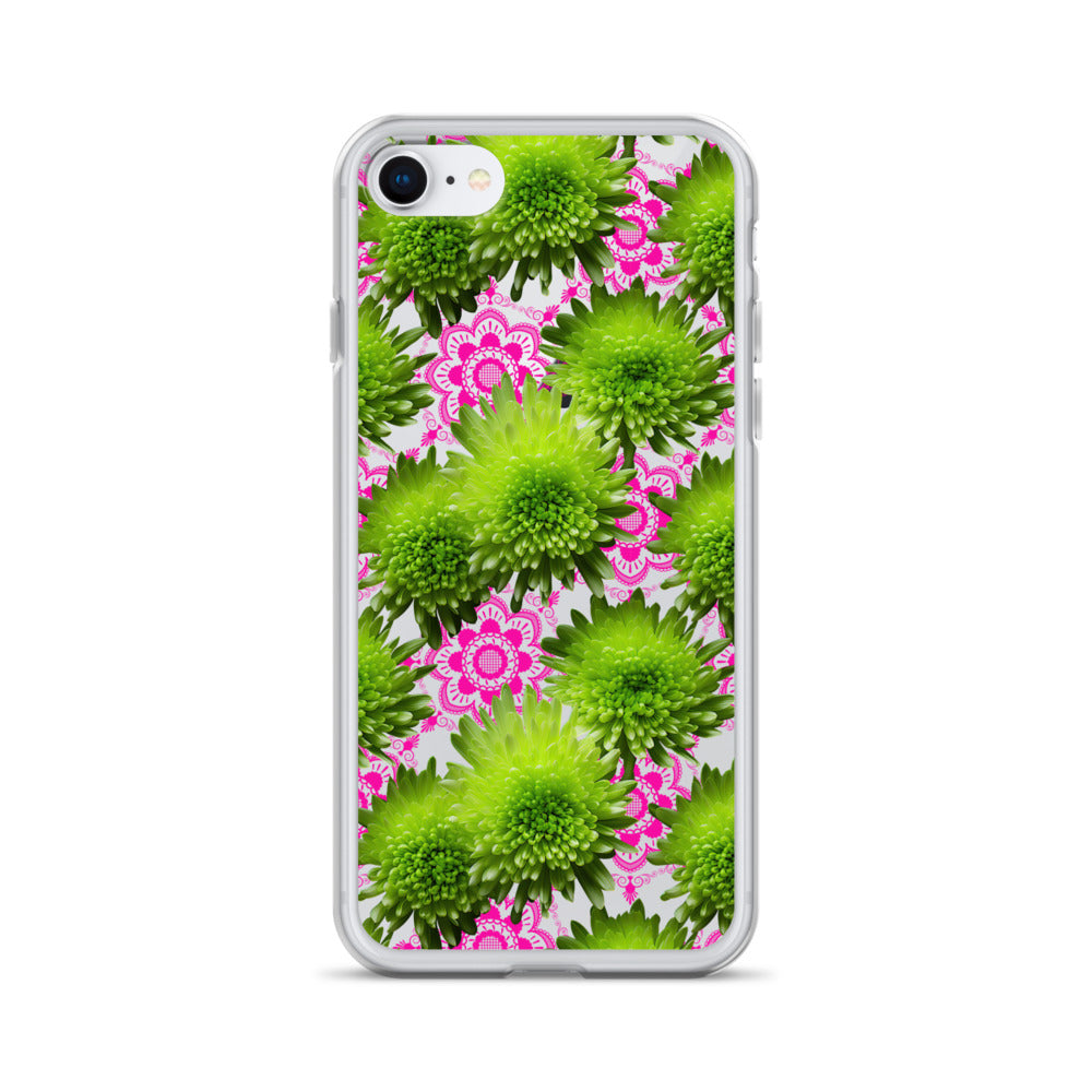 *Clear Case* Green Mums and Lace - iPhone 8 & iPhone 7