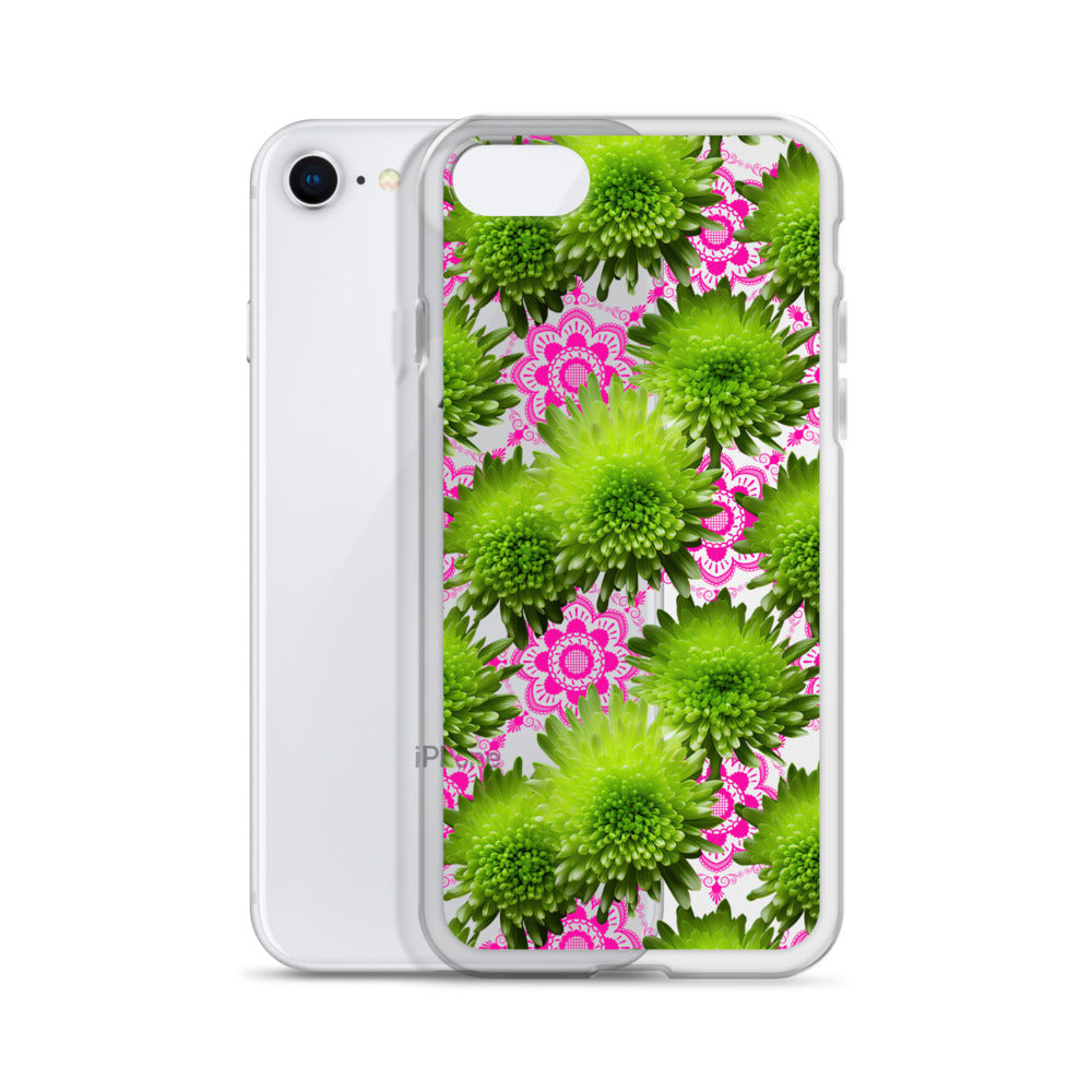 *Clear Case* Green Mums and Lace - iPhone 8 & iPhone 7