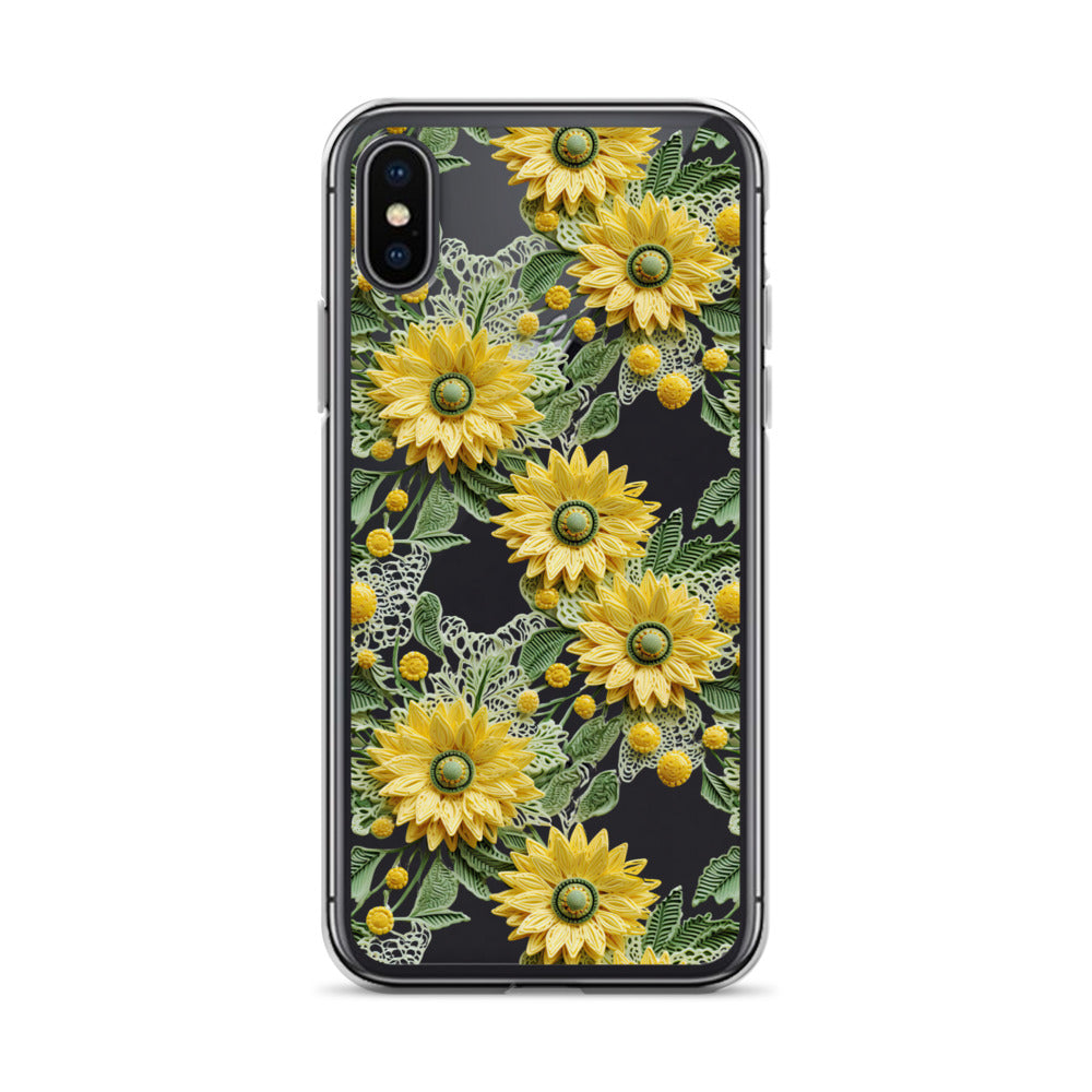 *Clear Case* Whimsical Sunflowers - iPhone X, iPhone XS, & iPhone XR