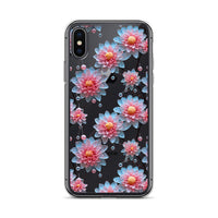 Thumbnail for *Clear Case* Pink and Blue Glass Flowers - iPhone X, iPhone XS, & iPhone XR