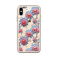 Thumbnail for *Clear Case* Pink and Blue Glass Flowers - iPhone X, iPhone XS, & iPhone XR