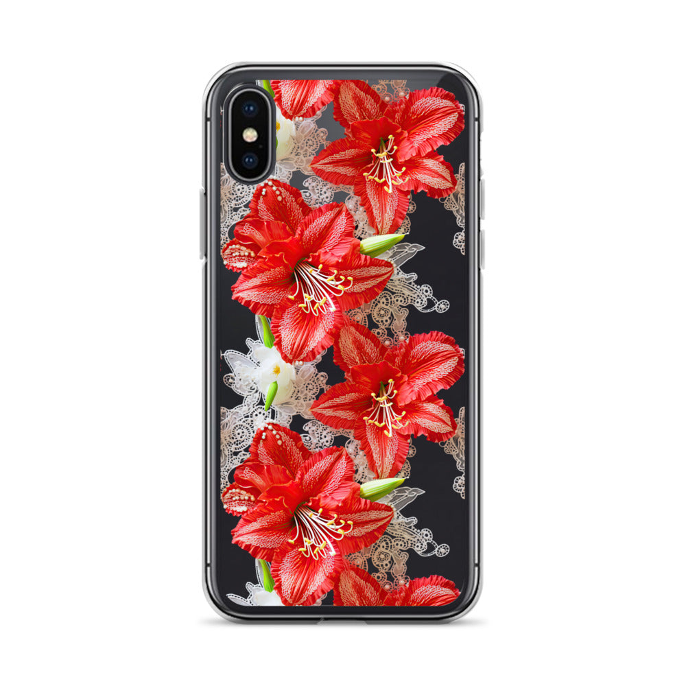 *Clear Case* Enchanting Amaryllis - iPhone X, iPhone XS, & iPhone XR