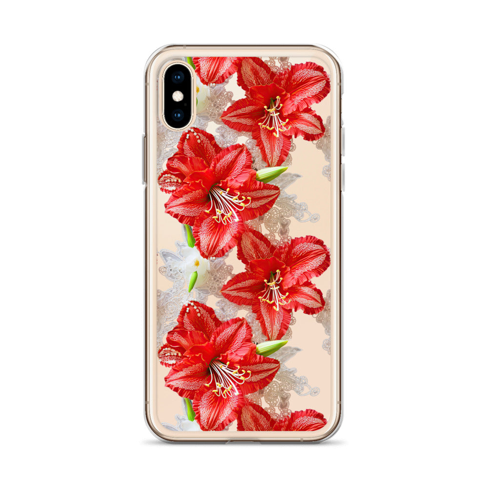 *Clear Case* Enchanting Amaryllis - iPhone X, iPhone XS, & iPhone XR