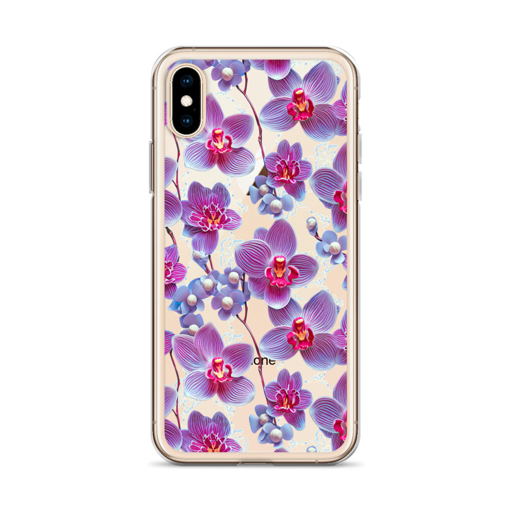 *Clear Case* Fuchsia Orchid - iPhone X, iPhone XS, & iPhone XR