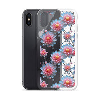 Thumbnail for *Clear Case* Pink and Blue Glass Flowers - iPhone X, iPhone XS, & iPhone XR