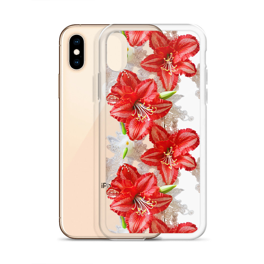 *Clear Case* Enchanting Amaryllis - iPhone X, iPhone XS, & iPhone XR