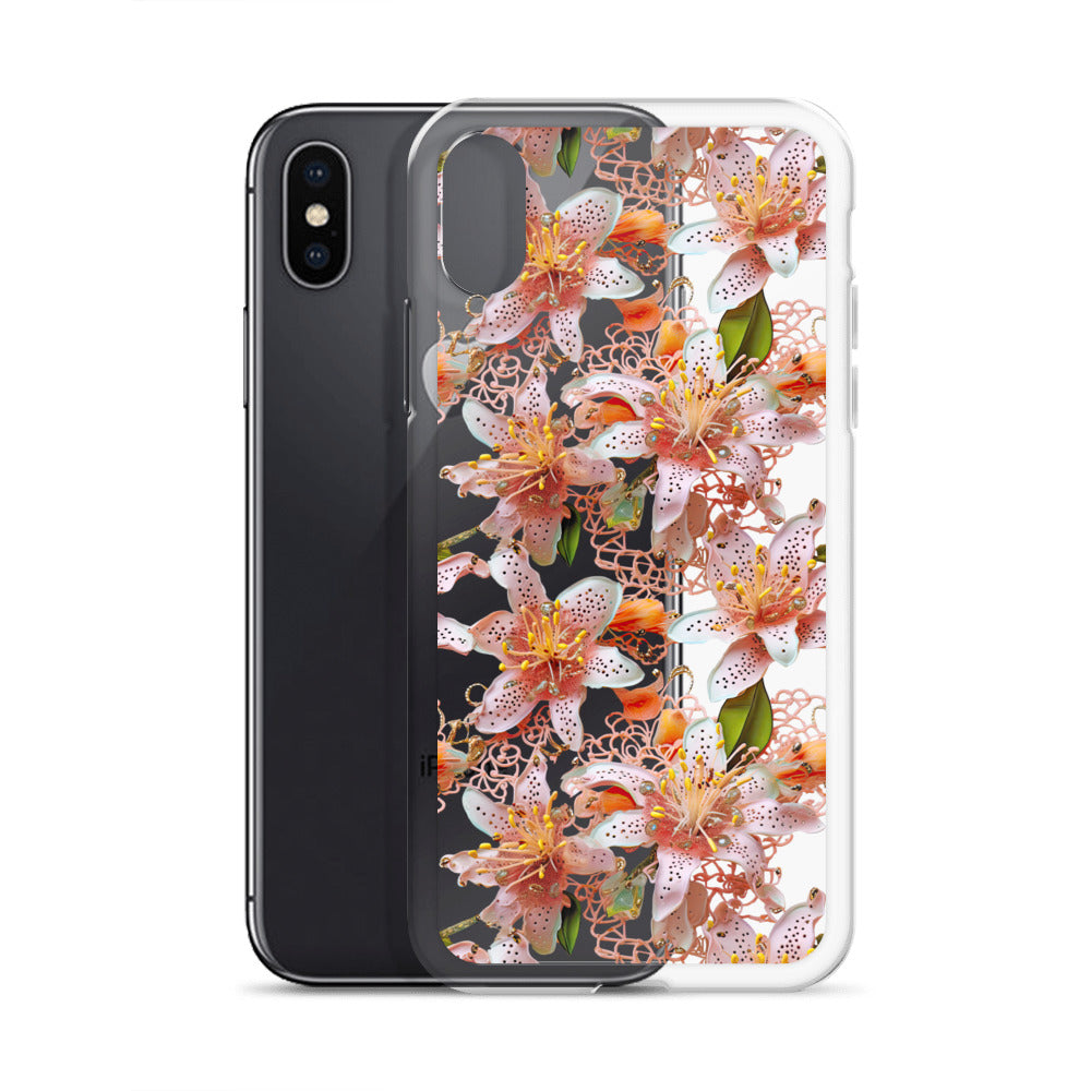 *Clear Case* Pink Lily - iPhone X, iPhone XS, & iPhone XR