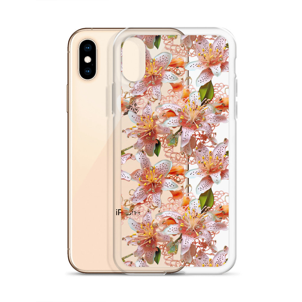 *Clear Case* Pink Lily - iPhone X, iPhone XS, & iPhone XR