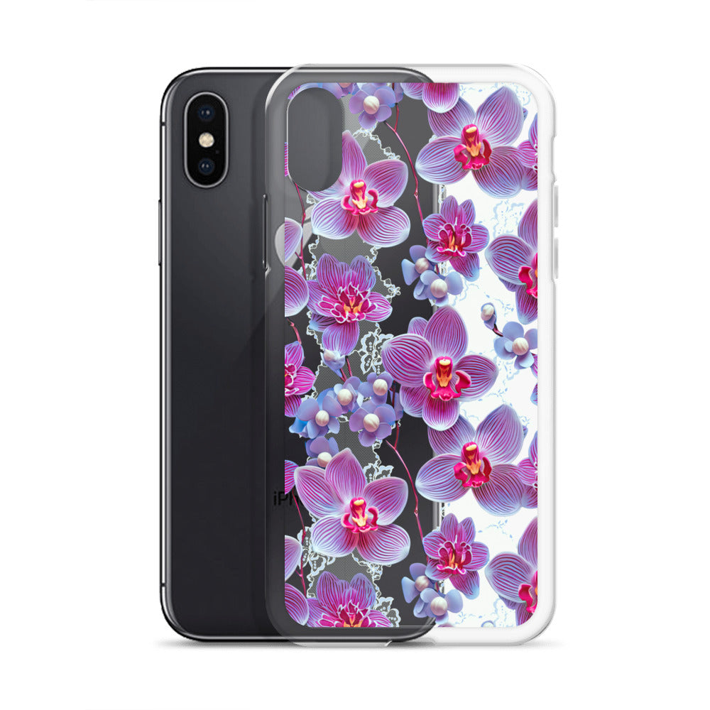 *Clear Case* Fuchsia Orchid - iPhone X, iPhone XS, & iPhone XR