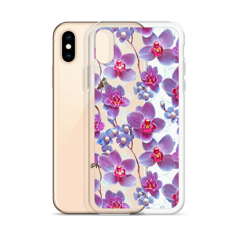 *Clear Case* Fuchsia Orchid - iPhone X, iPhone XS, & iPhone XR