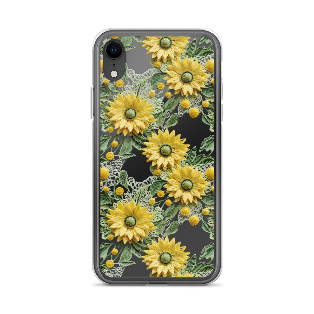 *Clear Case* Whimsical Sunflowers - iPhone X, iPhone XS, & iPhone XR