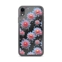 Thumbnail for *Clear Case* Pink and Blue Glass Flowers - iPhone X, iPhone XS, & iPhone XR