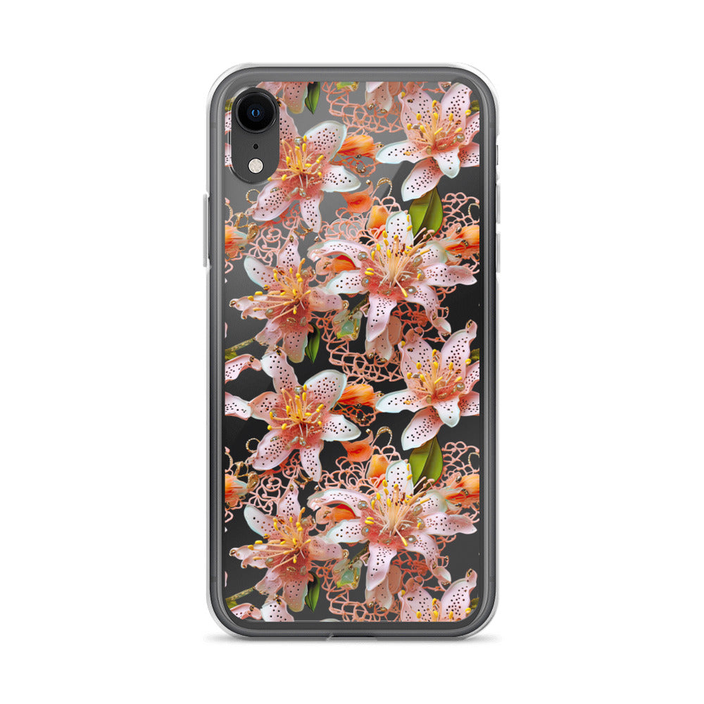 *Clear Case* Pink Lily - iPhone X, iPhone XS, & iPhone XR