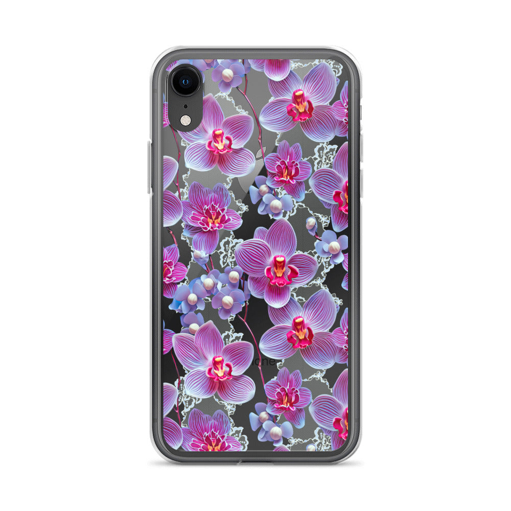 *Clear Case* Fuchsia Orchid - iPhone X, iPhone XS, & iPhone XR