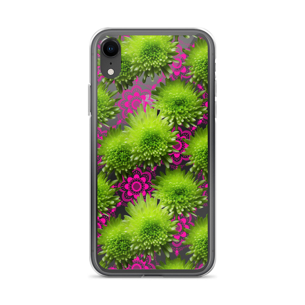 *Clear Case* Green Mums and Lace - iPhone X, iPhone XS, & iPhone XR