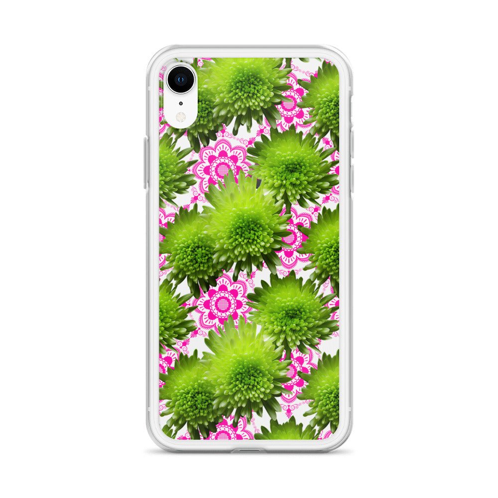 *Clear Case* Green Mums and Lace - iPhone X, iPhone XS, & iPhone XR