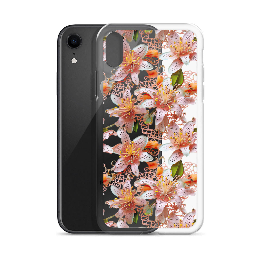 *Clear Case* Pink Lily - iPhone X, iPhone XS, & iPhone XR