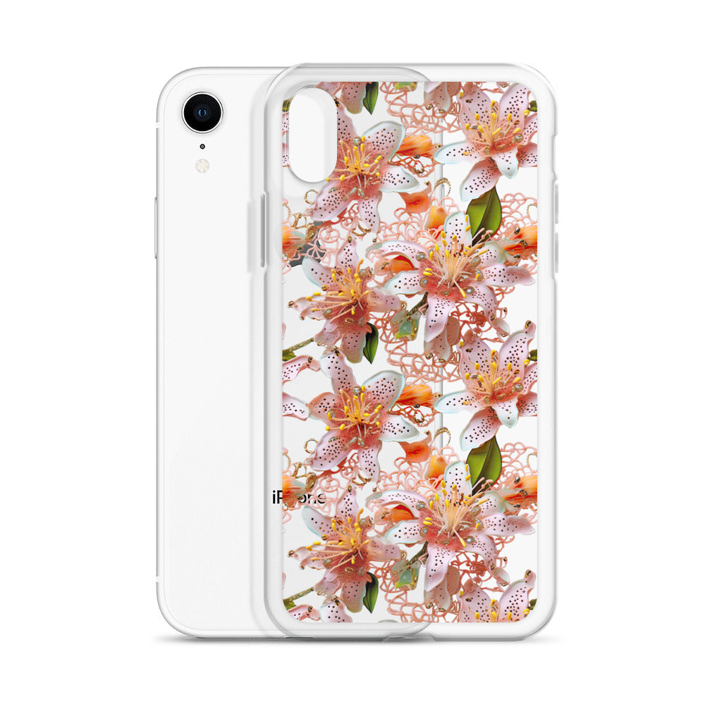 *Clear Case* Pink Lily - iPhone X, iPhone XS, & iPhone XR