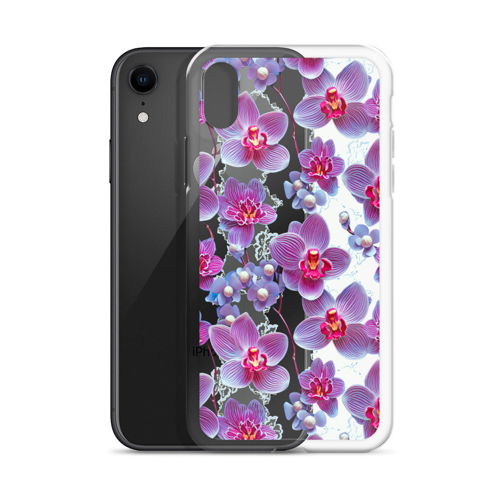 *Clear Case* Fuchsia Orchid - iPhone X, iPhone XS, & iPhone XR