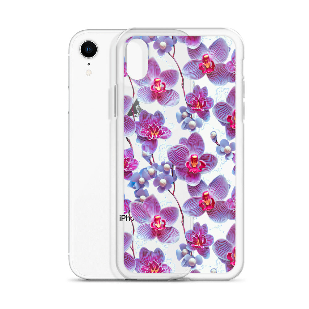 *Clear Case* Fuchsia Orchid - iPhone X, iPhone XS, & iPhone XR