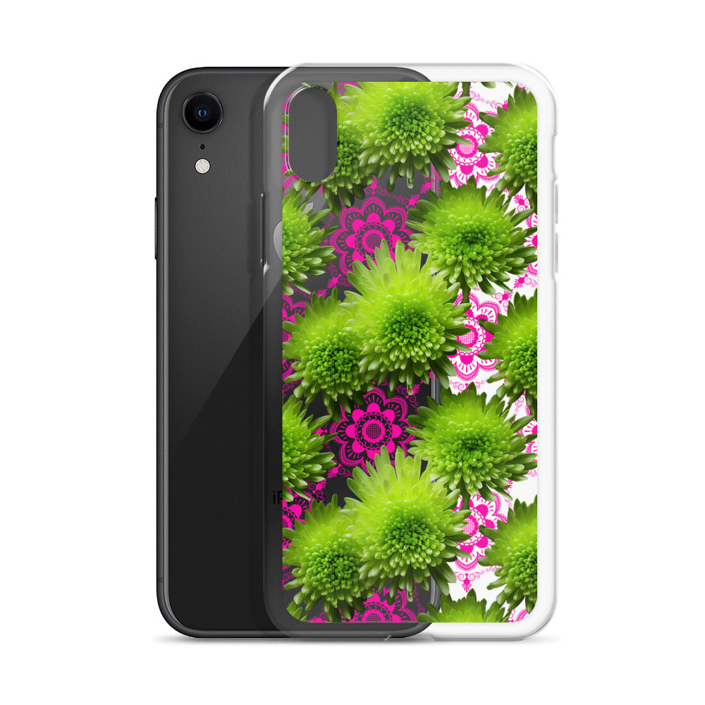 *Clear Case* Green Mums and Lace - iPhone X, iPhone XS, & iPhone XR