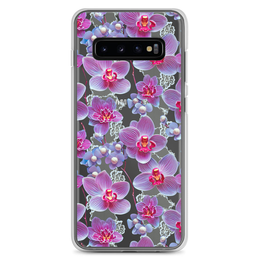 *Clear Case* Fuchsia Orchid - Samsung Galaxy S10, Samsung Galaxy S10e, & Samsung Galaxy S10+