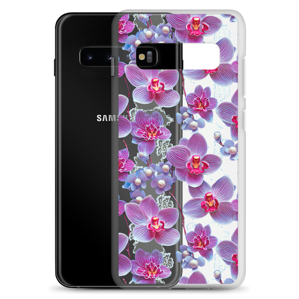 *Clear Case* Fuchsia Orchid - Samsung Galaxy S10, Samsung Galaxy S10e, & Samsung Galaxy S10+