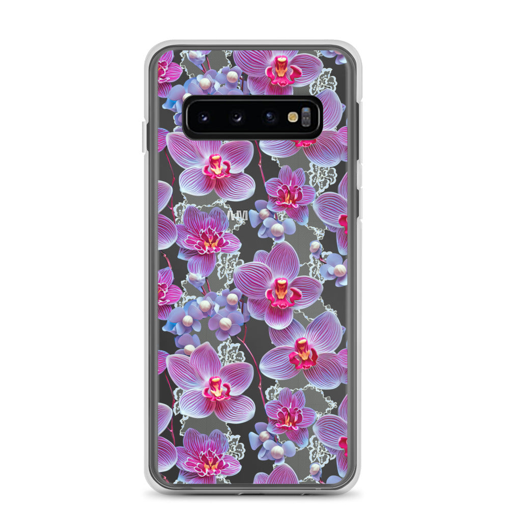 *Clear Case* Fuchsia Orchid - Samsung Galaxy S10, Samsung Galaxy S10e, & Samsung Galaxy S10+