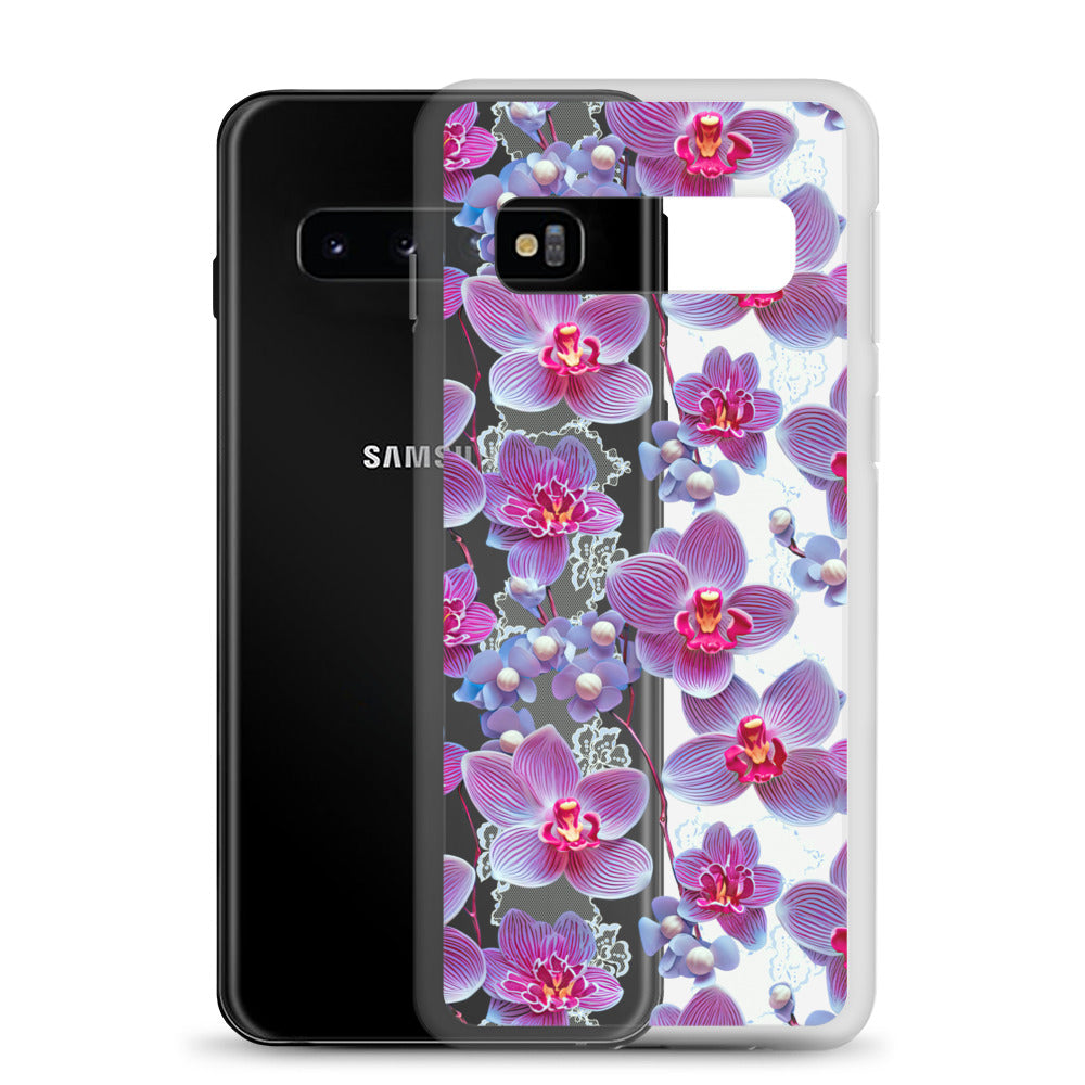 *Clear Case* Fuchsia Orchid - Samsung Galaxy S10, Samsung Galaxy S10e, & Samsung Galaxy S10+