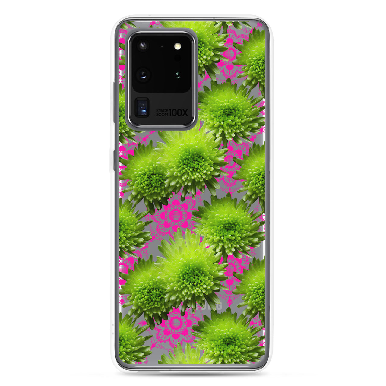 *Clear Case* Green Mums and Lace - Samsung Galaxy S20, Samsung Galaxy S20 FE, Samsung Galaxy S20 Ultra, & Samsung Galaxy S20 Plus