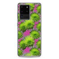 Thumbnail for *Clear Case* Green Mums and Lace - Samsung Galaxy S20, Samsung Galaxy S20 FE, Samsung Galaxy S20 Ultra, & Samsung Galaxy S20 Plus