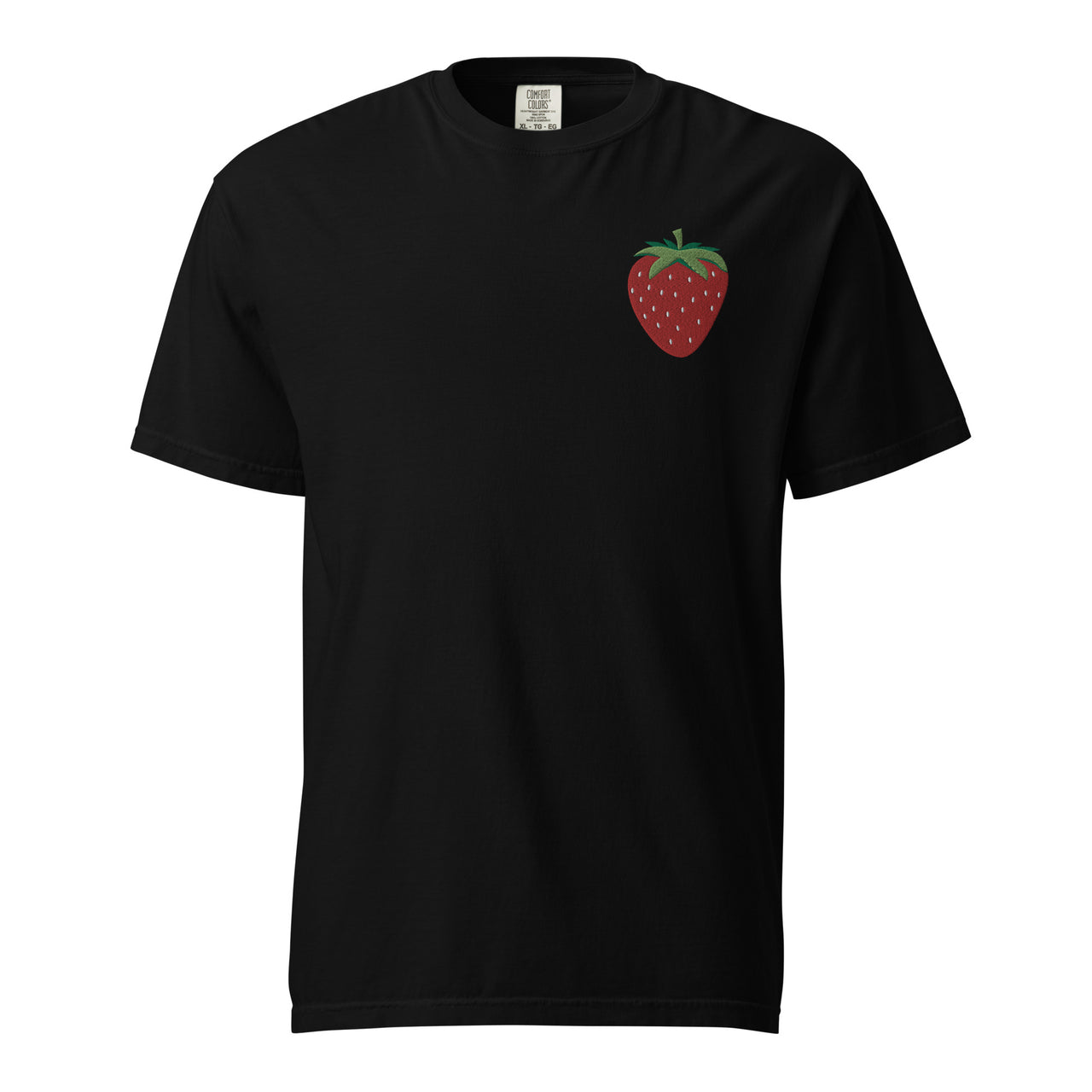 Embroidered Strawberry Unisex Garment-dyed Heavyweight T-shirt