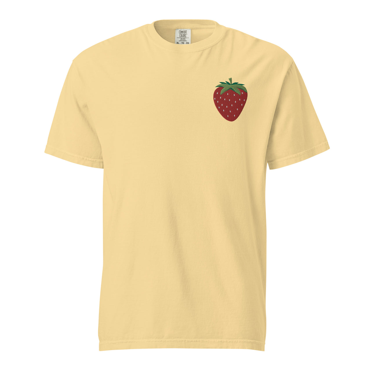 Embroidered Strawberry Unisex Garment-dyed Heavyweight T-shirt