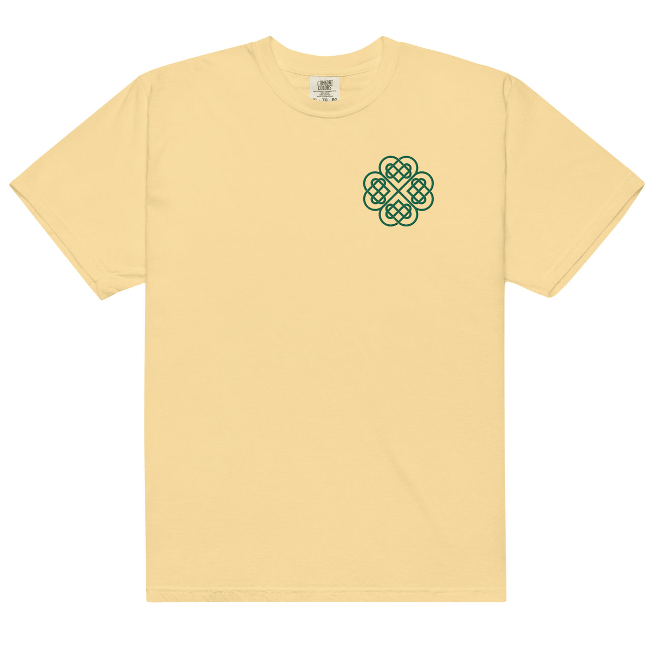 Embroidered Shamrock Unisex Garment-dyed Heavyweight T-shirt