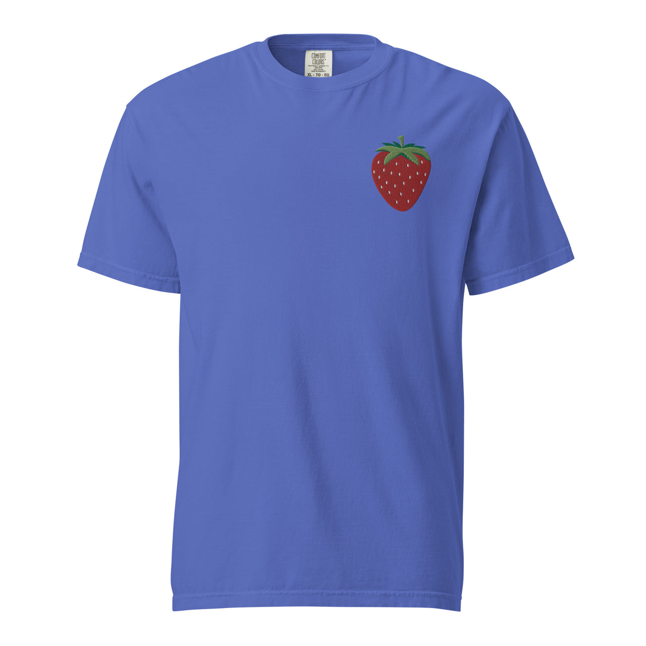 Embroidered Strawberry Unisex Garment-dyed Heavyweight T-shirt