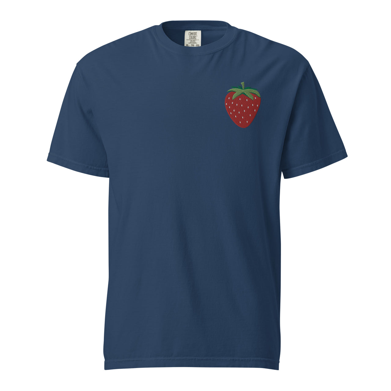 Embroidered Strawberry Unisex Garment-dyed Heavyweight T-shirt