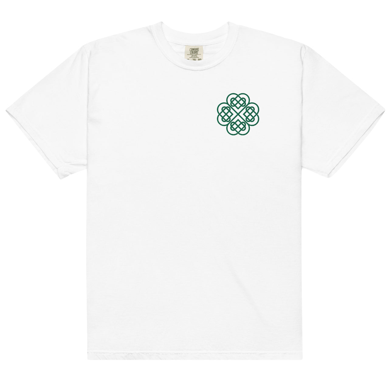 Embroidered Shamrock Unisex Garment-dyed Heavyweight T-shirt