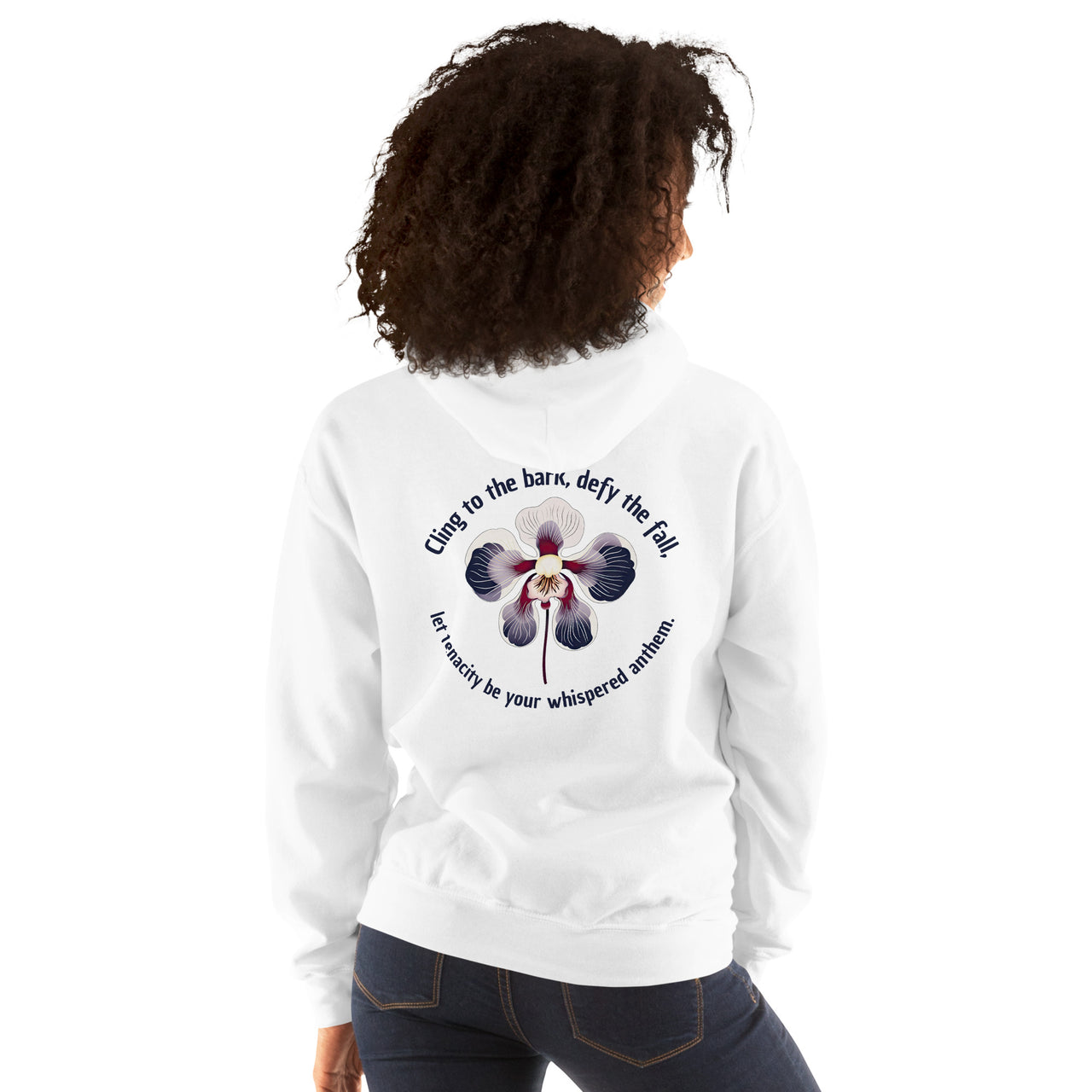 "Cling to the bark, defy the fall, let tenacity be your whispered anthem." Unisex Hoodie