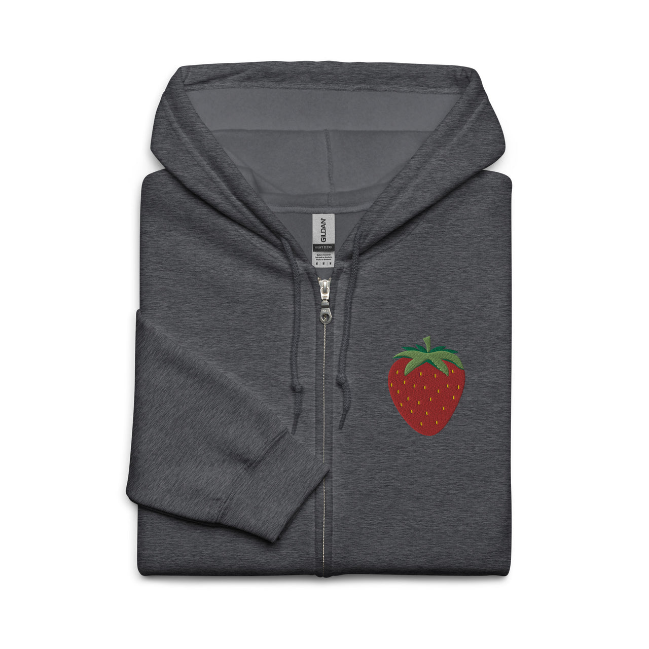 Embroidered Strawberry Unisex Heavy Blend Zip Hoodie