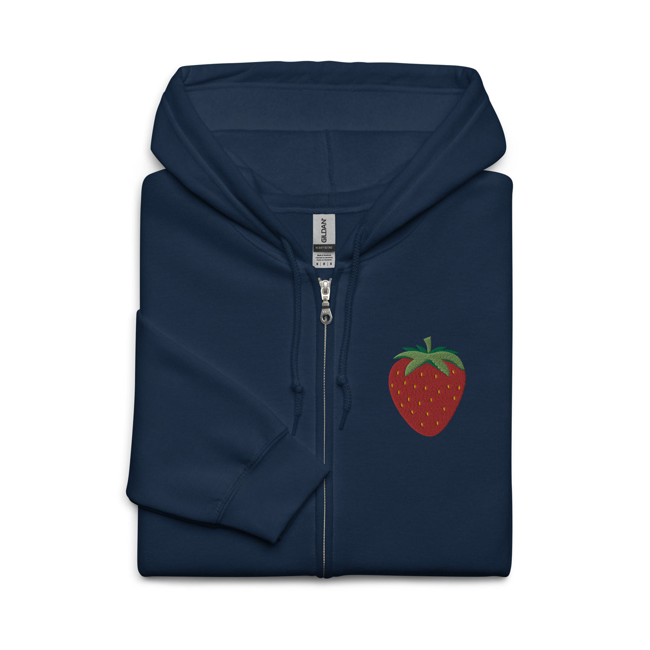 Embroidered Strawberry Unisex Heavy Blend Zip Hoodie