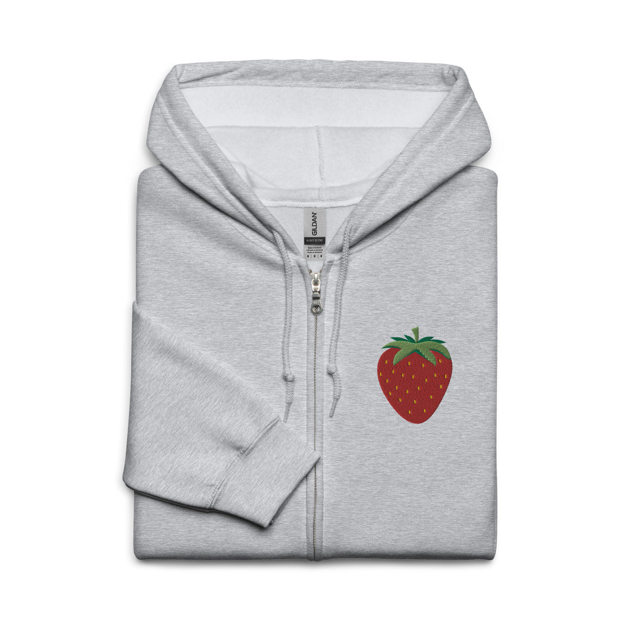 Embroidered Strawberry Unisex Heavy Blend Zip Hoodie