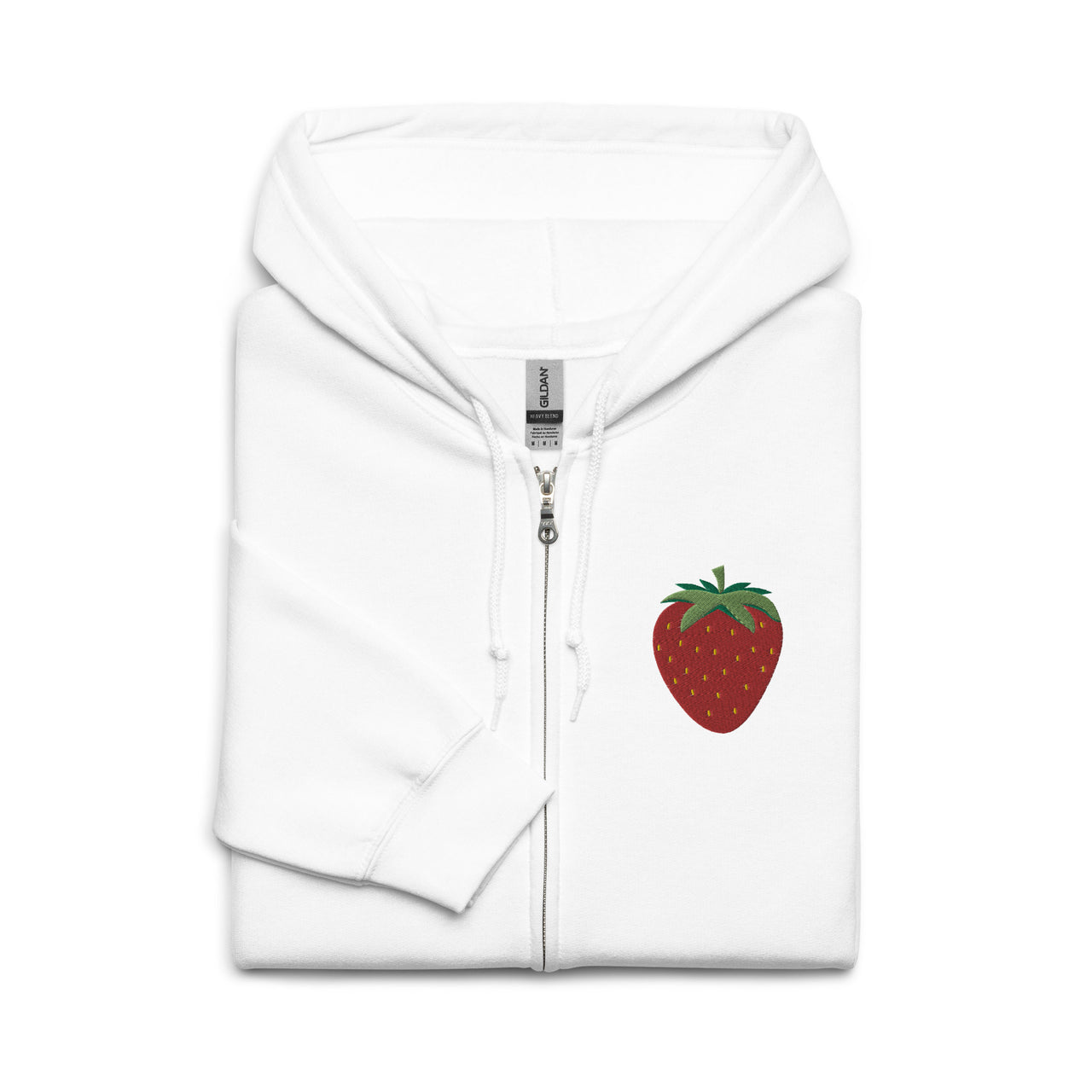 Embroidered Strawberry Unisex Heavy Blend Zip Hoodie